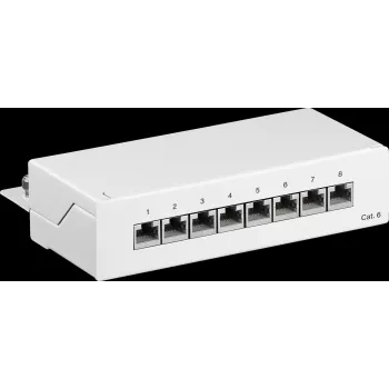 Wentronic Goobay 62069 Patch panel 26 portas Cat6 S/UTP blindado, montagem em rack 1U 19 polegadas, Branco