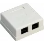 Tomada de rede RJ45 de sobrepor blindada Cat 6 Wentronic Goobay 77633, 2 portas, branco