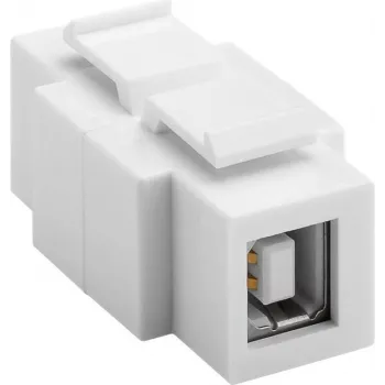 Adaptador WENTRONIC Goobay 79930 USB 2.0 plano, conector fêmea USB-A para conector fêmea USB-B, branco