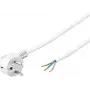 Wentronic Goobay Cabo de alimentação Schuko angular com extremidades abertas, 5 m, branco, H05VV-F 3G1.5, 16 A 93313