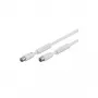 Wentronic Goobay Cabo de antena, 100% blindado, ferrite, branco, 2,5 m - ficha coaxial IEC para conector fêmea coaxial IEC (50724)