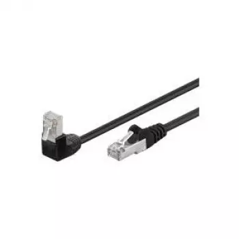 Wentronic Goobay cabo de rede CAT 5e F/UTP, 3 m, preto, 1x RJ45 angular 90°, CCA, Gigabit Ethernet 94189