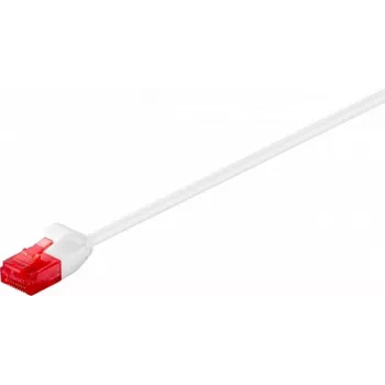 Cabo patch slim CAT 6 Wentronic Goobay U/UTP, branco, 0,5 m, cobre 93691