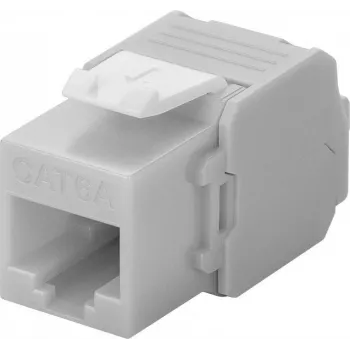 Wentronic Goobay Conector fêmea keystone RJ45 CAT 6a, não blindado, 500 MHz, cinzento-claro/branco (90693)