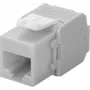 Wentronic Goobay Conector fêmea keystone RJ45 CAT 6a, não blindado, 500 MHz, cinzento-claro/branco (90693)