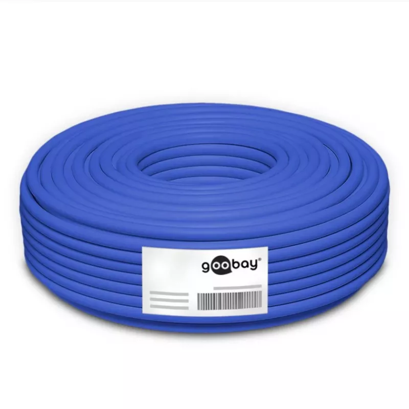 Wentronic Goobay Cabo de rede CAT 7A duplex S/FTP PiMF azul - condutor de cobre CU AWG 22/1 (75716)