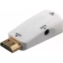 Wentronic Goobay Adaptador compacto HDMI para VGA com áudio - ficha HDMI para conector fêmea VGA + jack 3,5mm, 1080p, Preto 44793