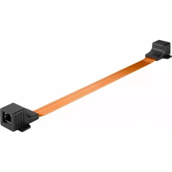 WENTRONIC Goobay Cabo de passagem de janela RJ45 ultra-fino 0,25 m, plano, Gigabit Ethernet, transparente/branco 71411