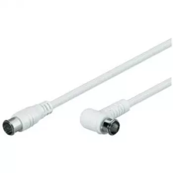 Cabo de ligação angular SAT Wentronic Goobay F-Quick para F-Quick 90° branco 2,5 m com blindagem quádrupla 67348
