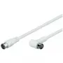 Cabo de ligação angular SAT Wentronic Goobay F-Quick para F-Quick 90° branco 2,5 m com blindagem quádrupla 67348