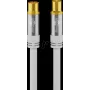 Cabo de antena de TV Wentronic Goobay 1 m branco dourado blindado 4 vezes 135dB conector fêmea coaxial para ficha 70313