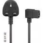 Cabo de alimentação Wentronic Goobay UK 3 pinos para IEC C13 angular, 2 m, preto 45767