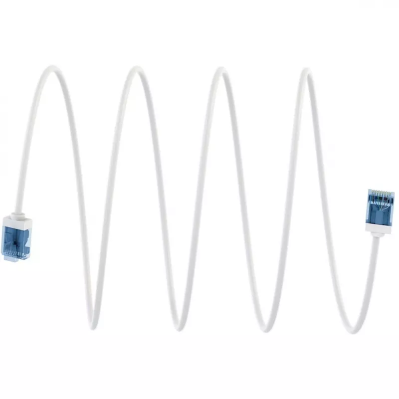 Goobay Cabo patch ultraflexível Cat 6A Slim U/UTP, fichas extracurtas, 5 m, branco (74299)