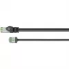 Cabo patch slim CAT 8.1 S/FTP ultra-flexível Wentronic Goobay, preto, 0,25 m, 40 Gbps, RJ45 snagless extra curto 74355