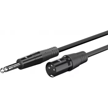 Cabo de áudio Wentronic Goobay XLR macho para jack 6,35 mm macho, 1 m, preto 80049