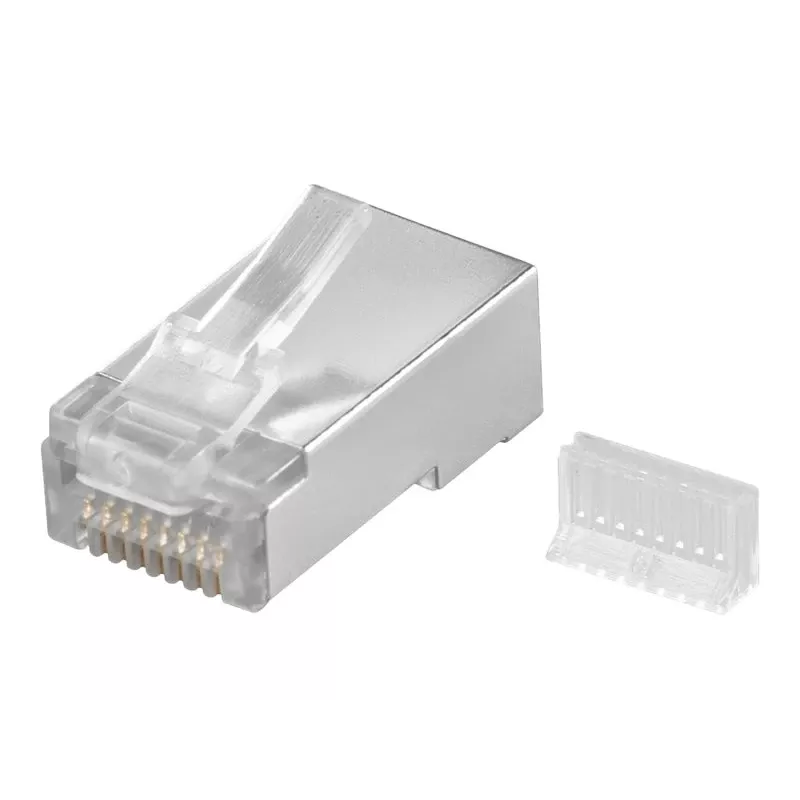 Wentronic Ficha modular RJ45 blindada 8P8C para cabo redondo, a granel