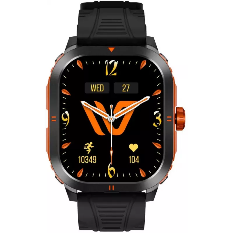 WEOFLY Pioneer smartwatch, AMOLED de 1,95 polegadas, laranja