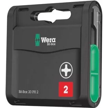 Wera 05057750001 conjunto de 20 bits de aparafusar com revestimento de diamante com suporte universal, encaixe sextavado de 1/4 polegada, comprimento 25 mm