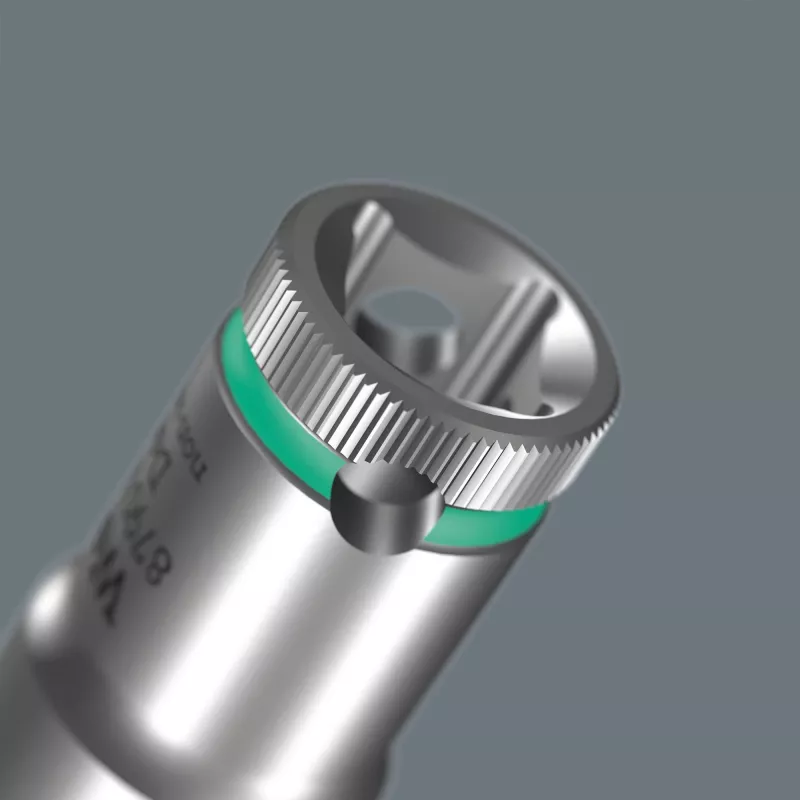 Conjunto de chaves de caixa Wera 3/8 inch com encaixe profundo em barra magnética, 9 peças, métrico, preto/verde