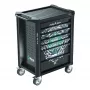 Wera 9700 Tool Rebel carrinho de oficina 1, 7 gavetas, tampo de trabalho em aço inoxidável, verde/preto