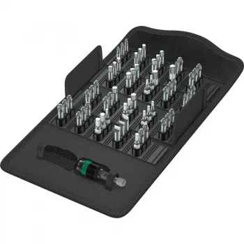 Wera Bit-Safe 61 Universal 1, 1/4 polegadas encaixe sextavado, conjunto de 61 pontas com pontas Tough-Absorbing e suporte universal de pontas 05057122001