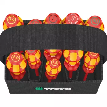 Wera Kraftform 2go 100 conjunto de bits para chave de fendas, 11 peças, Phillips, Pozidriv, Torx, bits de 25 mm, com suporte de bits Rapidaptor e bolsa têxtil 05004310001