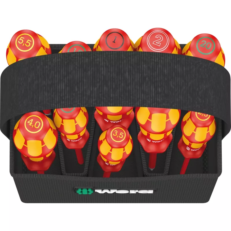 Wera Kraftform 2go 100 conjunto de bits para chave de fendas, 11 peças, Phillips, Pozidriv, Torx, bits de 25 mm, com suporte de bits Rapidaptor e bolsa têxtil 05004310001