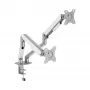 Suporte para dois monitores White Shark AKHENATEN-II GMS-3212 – mola a gás, fixação por grampo/por furo na mesa, 17-32