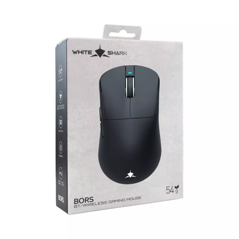 Rato de gaming sem fios White Shark BORS-B WGM-5021, 12000 DPI, 2.4GHz, RGB, preto