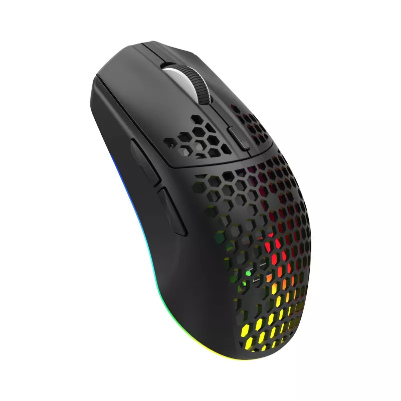 Rato ótico de gaming White Shark CADOR WGM-5020 com estrutura de favo de mel preta