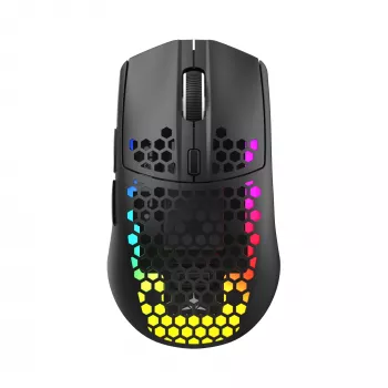 Rato ótico de gaming White Shark CADOR WGM-5020 com estrutura de favo de mel preta