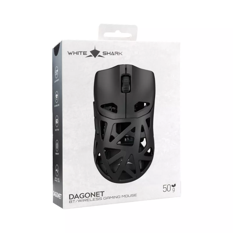 White Shark DAGONET-2 WGM-5019 Rato gaming sem fios, 24000 DPI, preto