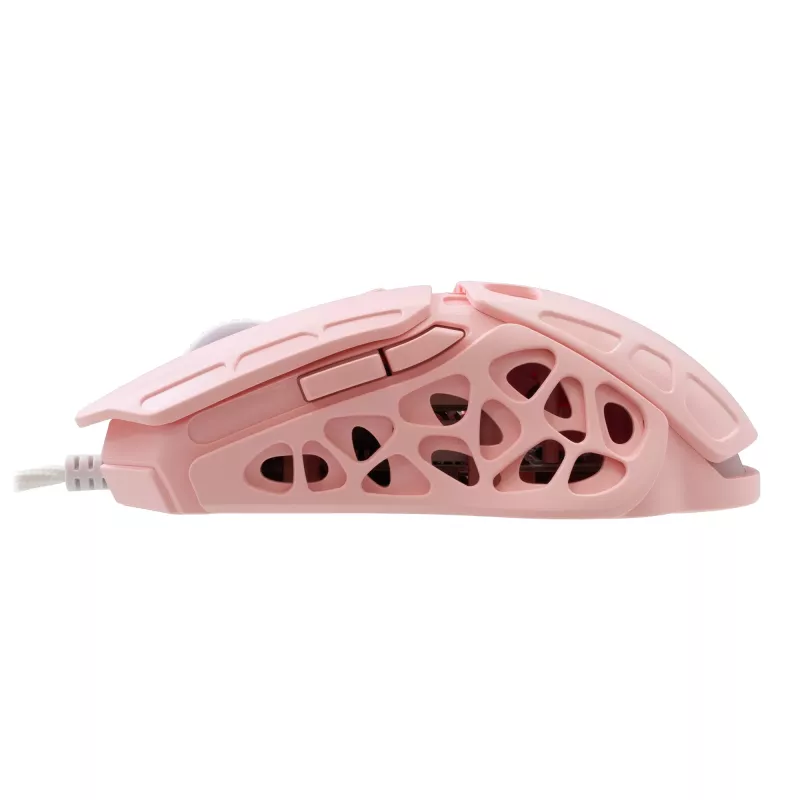 Rato gaming com fio White Shark ECTOR-P GM-5016, 6400 DPI, rosa