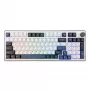Teclado gaming mecânico White Shark EXCALIBUR-W, layout 75%, KTT Wine Red Hot-Swap, RGB por tecla, com fios, branco