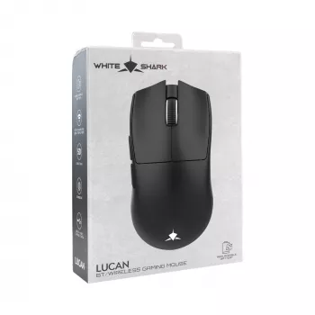 White Shark LUCAN-B WGM-5022 Rato gaming sem fios – 12000 DPI, 2,4 GHz, 7 botões, RGB, branco