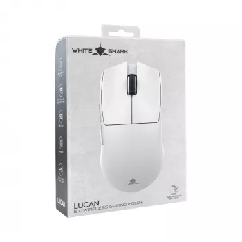 White Shark LUCAN-W WGM-5022 Rato gaming sem fios 12000 DPI, branco