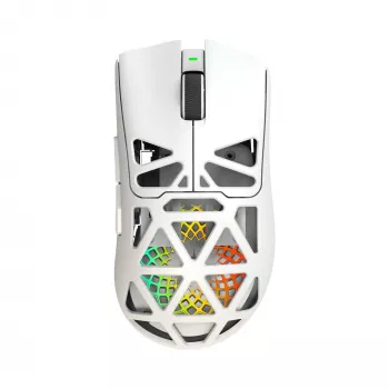 Rato gaming com fio White Shark MORIEN WGM-5025, até 12800 DPI, RGB, branco