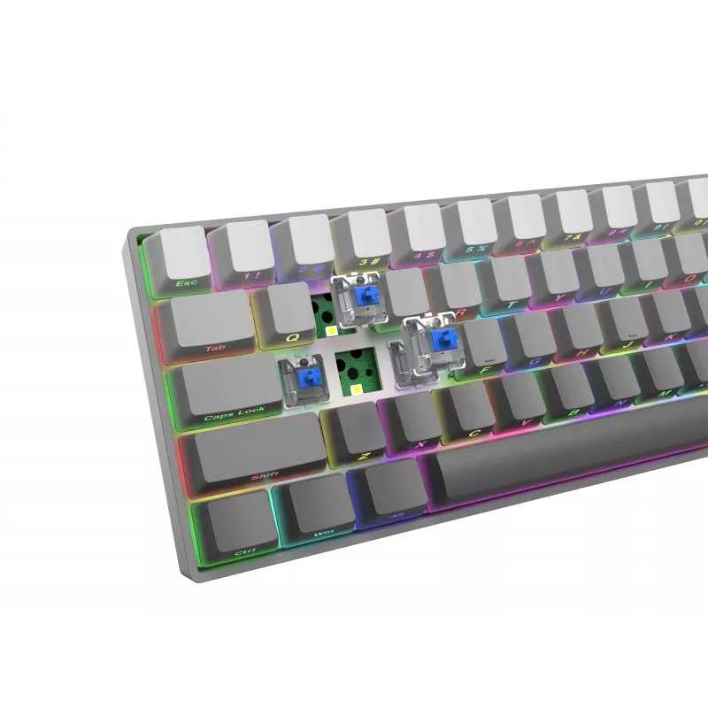 White Shark Nunchaku Teclado gaming mecânico TKL, cinzento, switch Outemu Blue, RGB hot-swap, com fio USB