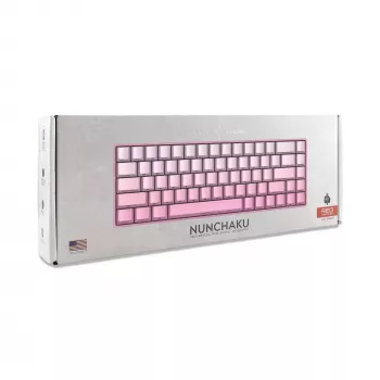 Teclado gaming mecânico White Shark NUNCHAKU-P-US-RED.SW TKL - 87 teclas, switches Outemu Red, iluminação RGB, rosa