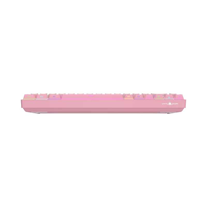 Teclado gaming mecânico White Shark NUNCHAKU-P-US-RED.SW TKL - 87 teclas, switches Outemu Red, iluminação RGB, rosa