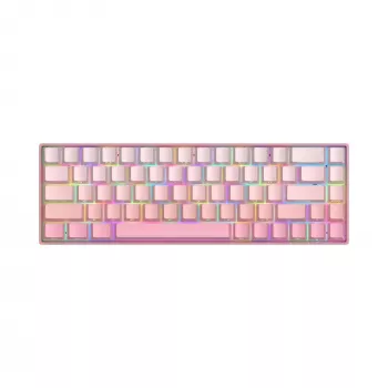 Teclado gaming mecânico White Shark NUNCHAKU-P-US-RED.SW TKL - 87 teclas, switches Outemu Red, iluminação RGB, rosa