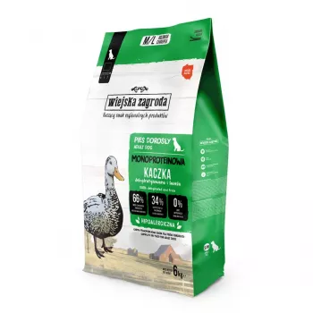 Ração seca monoproteica WIEJSKA ZAGRODA Duck para cães - 6 kg