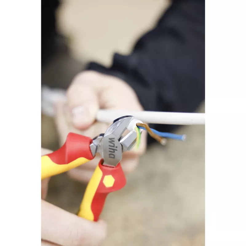 Wiha 43458 Professional electric Alicate de corte diagonal 160 mm, DynamicJoint, vermelho/amarelo