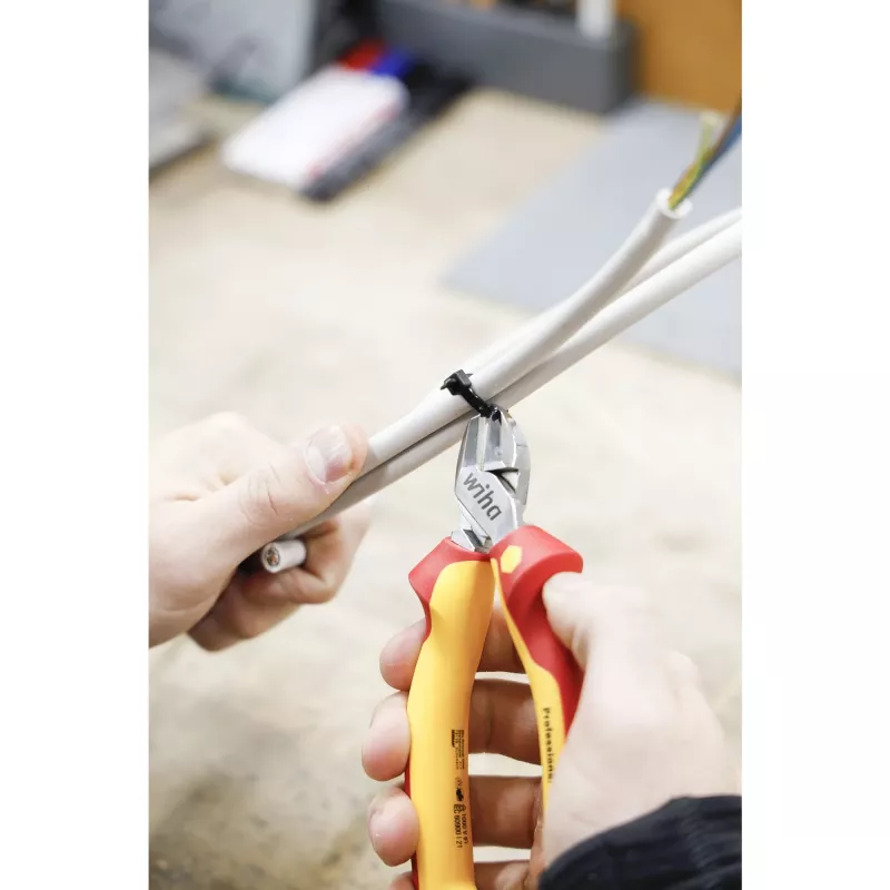 Wiha 43458 Professional electric Alicate de corte diagonal 160 mm, DynamicJoint, vermelho/amarelo