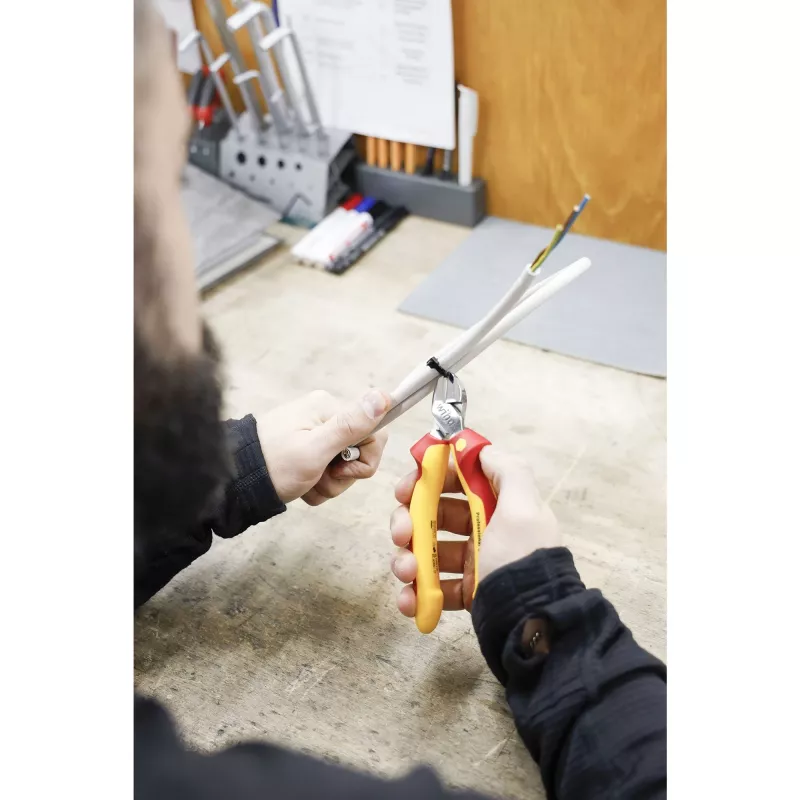 Wiha 43458 Professional electric Alicate de corte diagonal 160 mm, DynamicJoint, vermelho/amarelo