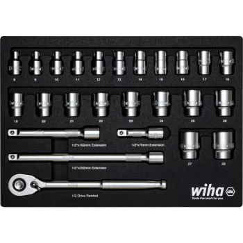 Wiha 44740 Conjunto de chaves de caixa de 1/2 polegada