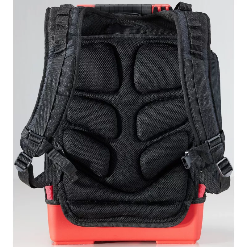 Wiha 45528 conjunto de mochila de ferramentas para eletricista, 28 peças, 385 x 260 x 530 mm, preto/vermelho