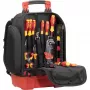 Wiha 45528 conjunto de mochila de ferramentas para eletricista, 28 peças, 385 x 260 x 530 mm, preto/vermelho