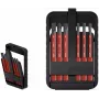Wiha slimBit electric 45804 Conjunto de bits de chave de fendas VDE isolados, 6 peças, fenda, Phillips, Pozidriv, TORX, 75 mm