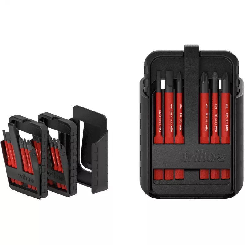 Conjunto de chaves de fendas com lâminas intercambiáveis VDE Wiha 12 peças slimBit electric SB2831B951